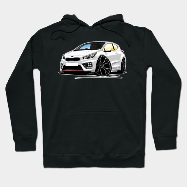 Kia Pro Ceed GT White Hoodie by y30man5